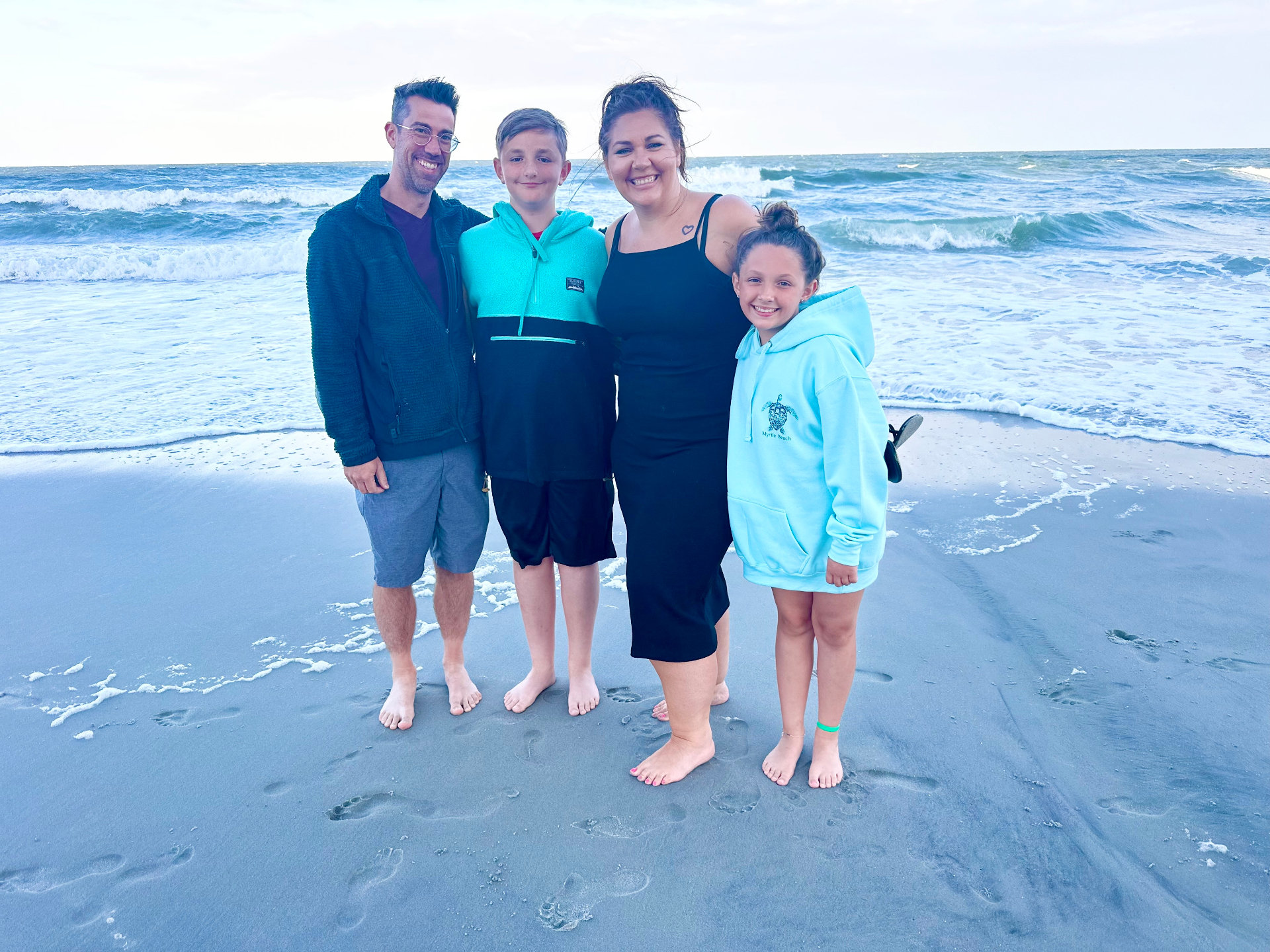 Lindsay's family on the beach